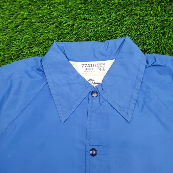 Vintage 80s Starter Coach Jacket Large 24x27 Blue - Picture 11 of 15